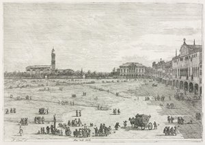 Gezichten: Prà della Valle, Padua door Antonio Canaletto