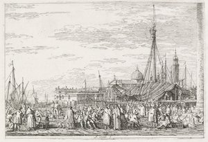 Gezichten: De markt op de Molo door Antonio Canaletto
