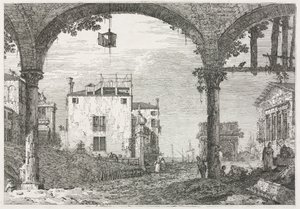 Zichten: Het Portiek met de Lantaarn door Antonio Canaletto