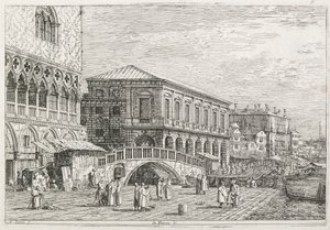Gezichten: De Gevangenis, Venetië, 1735-1746 door Giovanni Antonio Canal