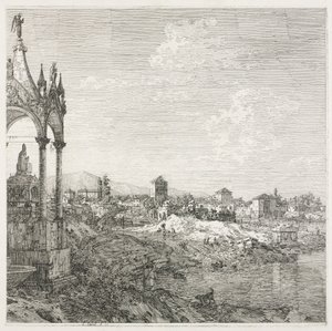 Gezichten: Het graf van een bisschop, 1735-1746 door Giovanni Antonio Canal