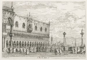 Gezichten: De proclamatiesteen in Venetië door Antonio Canaletto