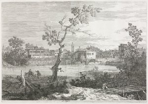 Uitzichten: Uitzicht op Burano, een stad op een eiland in de Venetiaanse lagune, 1735-1746 door Giovanni Antonio Canal