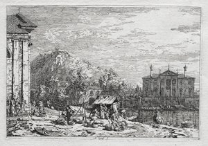 Gezichten van Venetië en Omgeving: Een Stad aan een Rivier door Antonio Canaletto