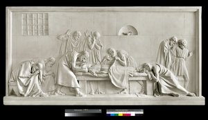 Crito sluit de ogen van Socrates (gips)