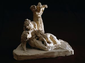 Rouw om Christus, terracotta schets door Antonio Canova (1757-1822), Possagno, Veneto, Italië