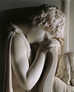 De Rouw van Gravin de Haro, door Antonio Canova, marmeren reliëf door Antonio Canova