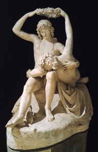 Venus kroont Liefde door Antonio Canova (1757-1822), gipsmodel