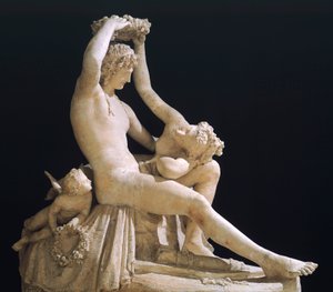 Venus kroont Liefde door Antonio Canova (1757-1822), gipsmodel
