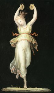 Vrouw die castagnetten bespeelt door Antonio Canova, tempera