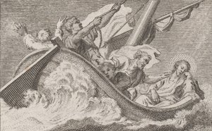 Christus op een boot met vissers, ca. 1760-93 door Antonio Capellan