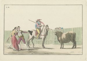 Plaat II, uit de serie Colección de las principales suertes de una corrida de toros (Collectie van de Belangrijkste Acties in een Stierengevecht)