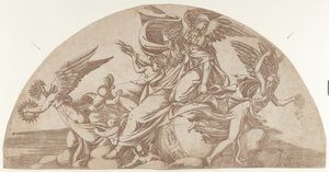 God zittend op de wereld, 1540-45 door Antonio Fantuzzi