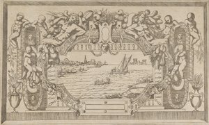 Landschap met sierlijst