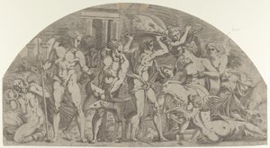 Meleager brengt het zwijnshoofd naar Atalanta, 1540-45 door Antonio Fantuzzi
