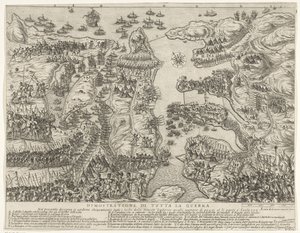 Overzicht van het gehele gevecht op Malta door Antonio Francesco Lucini
