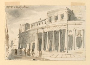 Exterieur, Theater in Brescia door Antonio Giuseppe Basoli