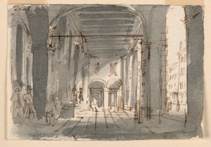 Portiek bij de Ingang van het Theater in Brescia