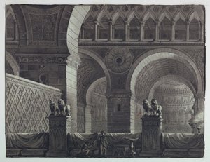 Toneelontwerp, interieur van oosters gebouw
