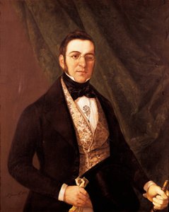 Portret van Manuel Breton de los Herreros, Spaanse dichter en toneelschrijver door Antonio Gomez Cros