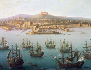 Karel van Bourbon vertrekt naar Spanje vanuit Napels, 7 oktober