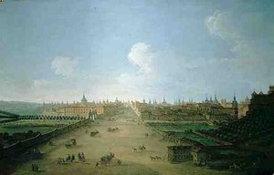 Uitzicht op de Calle de Atocha, Madrid door Antonio Joli