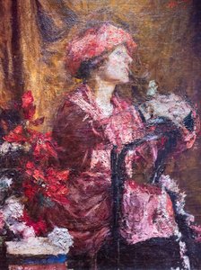 Enrica in paars door Antonio Mancini