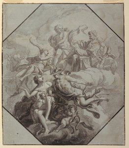 Ontwerp voor een plafondschildering over het thema Olympus door Antonio Manno