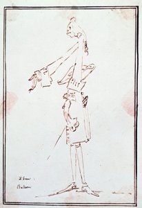 Portret van Filippo Balatri, Italiaanse castraat. Karikatuur door Anton Maria Zanetti. 18e eeuw door Antonio Maria Zanetti