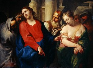 De Overspelige Vrouw voor Christus