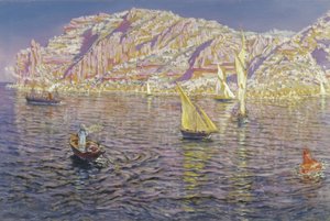 Zeegezicht. Uitzicht op de baai van Palma de Mallorca door Antonio Munoz Degrain