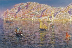 Uitzicht op de baai van Palma de Mallorca door Antonio Munoz Degrain