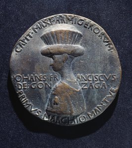 Bronzen medaille van Gianfrancesco Gonzaga (1395-1444), voorzijde, ontworpen door Antonio di Puccio Pisano, bekend als Pisanello (ca. 1395-1455), diameter 10,20 cm door Antonio Pisanello