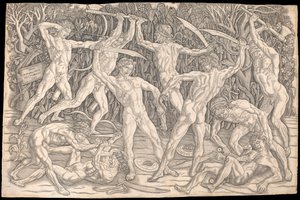 Slag van de naakten door Antonio del Pollaiolo, ca. 1470-90