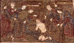 Christus Doopt St. Johannes de Doper, wandtapijt met scènes uit het leven van de heilige
