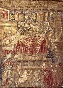 De geboorte van Johannes de Doper, wandtapijt met scènes uit het leven van de heilige