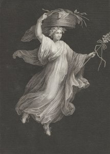 Een bacchante met een grote mand op haar hoofd en een staf in haar linkerhand door Antonio Ricciani