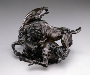 Leeuw die een paard aanvalt, ca. 1580/90 door Antonio Susini