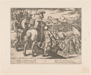 Alexander de Grote leidt een gevecht door Antonio Tempesta