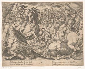 Alexander de Grote vecht tegen de Perzen door Antonio Tempesta