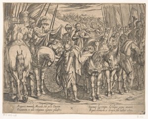Alexander de Grote vindt het lichaam van Darius door Antonio Tempesta