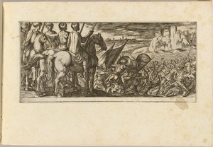 Slagveld met Cavalerie die vanaf een Heuvel Toekijkt door Antonio Tempesta