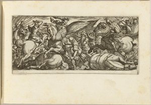 Slag tussen cavalerie en infanterie door Antonio Tempesta