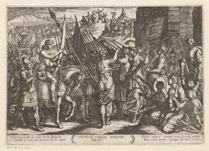 David keert triomferend terug met het hoofd van Goliath door Antonio Tempesta