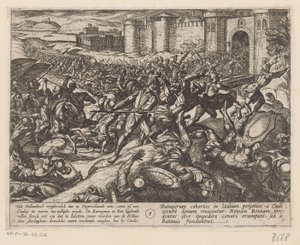 De Romeinen worden verslagen door de Nederlandse troepen te Bonn door Antonio Tempesta