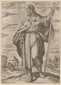 De heilige Jakobus de Meerdere Christus, Maria en de apostelen (serietitel) door Antonio Tempesta