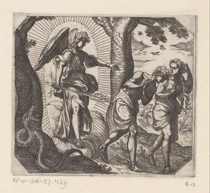 Verdrijving uit het Paradijs door Antonio Tempesta