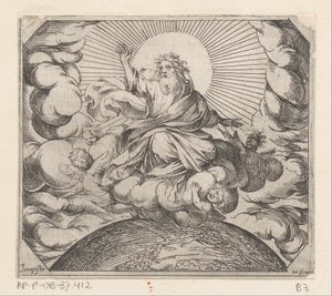 God scheidt land en water door Antonio Tempesta