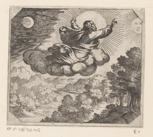 God schept de zon, de maan en de sterren