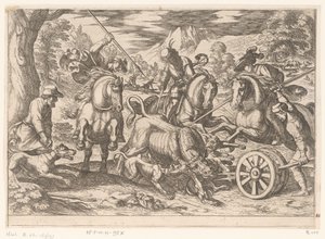 Jacht op wilde stieren door Antonio Tempesta
